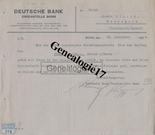 96 1566 ALLEMAGNE DEUTSCH BONN 1924 DEUTSCHE BANK à OLLIER - 1900 – 1949