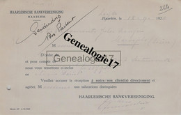 96 1513 PAYS BAS HOLLANDE HAARLEM LEYDE 1928 HAARLEMSCHE BANKVEREENIGING   à OLLIER - Netherlands