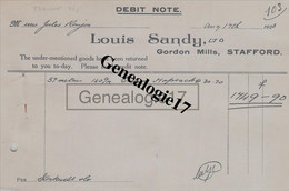 96 1483 ANGLETERRE ROYAUME UNI ENGLAND STAFFORD 1923 LOUIS SANDY Gordon Mills à ROUJON - Regno Unito