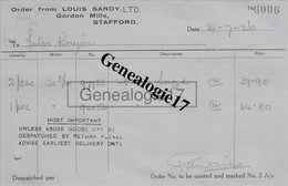 96 1482 ANGLETERRE ROYAUME UNI ENGLAND STAFFORD 1926 LOUIS SANDY Gordon Mills à ROUJON - Reino Unido