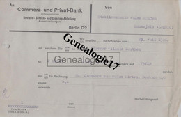 96 1462 ALLEMAGNE BERLIN HAMBURG 1926 COMMERZ UND PRIVAT BANK à ROUJON - 1900 – 1949