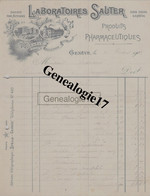 96 1371V SUISSE GENEVE 1903 LABORATOIRES SAUTER Et BELLEGARDE AIN  à MORIAUX De BRUYERES - Suisse