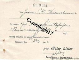 96 1057 ALLEMAGNE DEUTSCHLAND HAMBURG HAMBOURG 1902 Die Annoncen Expedition HEINR. EISLER Alter Steinweg - 1900 – 1949
