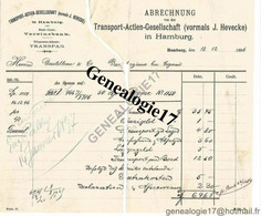 96 1050 ALLEMAGNE DEUTSCHLAND HAMBURG HAMBOURG 1896 Transport ACTIEN GESELLSCHAFT Vormals J. HEVECKE - 1800 – 1899