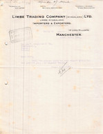 96 0988 ANGLETERRE ENGLAND MANCHESTER 1933 LIMBE TRADING COMPANY ( NYASALAND ) LTD  Long Millgate - Ver. Königreich