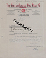 96 0908 ANGLETERRE ENGLAND LONDRES LONDON 1934 THE BRITISH LAGER PILS BEER Co Lime Street Square  - Dr STERN'S  Pils Bee - Ver. Königreich