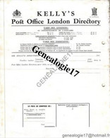 96 0902 ANGLETERRE ENGLAND LONDRES LONDON 19.. THE POST OFFICE Annuaires KELLY'S DIRECTORIES Rue Montaigne - KELLY ' S - United Kingdom