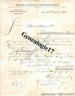 96 0830 AUTRICHE AUTRIA WIEN VIENNE 1890 ERSTER WIENER CONSUM VEREIN - Oostenrijk