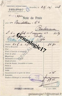 96 0782 BELGIQUE BRUXELLES 1908 Transports ZIEGLER And Co Rue Dieudonne Lefevre Cie GENERALE TRANSATLANTIQUE Antilles - Transports