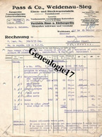 96 0728 ALLEMAGNE WEIDENAU 1933 Blechwarenfabrik PASS Et  CO WEIDENAU SIEG - 1900 – 1949