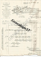 96 0714 ALLEMAGNE BERLIN 1910 Luxuspapier Fabrik RECHNUNG VON E.H LANGER Et  ZUHLCKE - 1900 – 1949