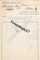 96 0702 ANGLETERRE DARWEN 1929 Ets HUNTINGTON FRERES - The Wall Paper Manufactures Ltd Dest GUINGOT - United Kingdom
