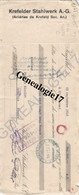96 0659 KREFELD ALLEMAGNE 1912 KREFELDER STAHLWERK A.G  -- Acieries De KREFELD SOC AN ) - 1900 – 1949