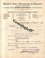 96 0540 ALLEMAGNE BIRSFELDEN BALE 1912 Ste Utilisation Des Dechets T. LEVY - ISLIKER - Chiffons Effilochage Et  Pap - 1900 – 1949