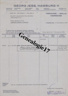 96 0408W ALLEMAGNE HAMBURG 1964 TIERHAARE WOLLE KAMMZUGE Des Ets GEORG JESS  à DYANT - Sonstige & Ohne Zuordnung