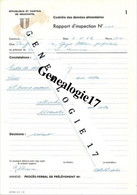 96 0207 SUISSE NEUCHATEL 1962 Controle Des Denrees Alimentaires Rapport Inspection Dest Mr ALLISSON - Suisse