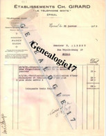 88 0125 EPINAL VOSGES 1939 Ets CH. GIRARD - LE TELEPHONE MIXTE Dest ALBERT - Telefoontechniek