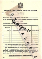 96 0188 SUISSE PESEUX 1948 BANQUE CANTONALE NEUFCHATELOISE  Dest Gottfried MOOR - Suisse