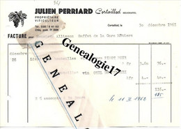 96 0180 SUISSE CORTAILLOD NEUFCHATEL 1961 Viticulteur JULIEN PERRIARD Dest ALLISSON Buffet De La Gare MOTIERS - Suisse