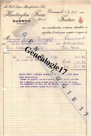 96 0141 ANGLETERRE DARWEN 1930 Ets HUNTINGTON FRERES - The Wall Paper Manufactures Ltd Dest GUINGOT - Regno Unito