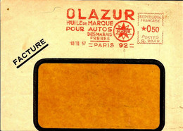 Ema Havas G 1937  Olazur Huile De Marque Pour Autos Chimie Petrole Etoile Metier 75 Paris  C31/37 - Fábricas Y Industrias