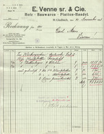 Mönchengladbach 1922 Rechnung " E.Venne Sr.&Cie Holz Bauwaren Plattenhandel " - Altri & Non Classificati