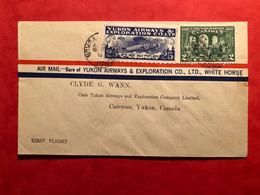CANADA- 1er VOL " WHITE HORSE- CARCROSS" 16/04/1928 - First Flight Covers