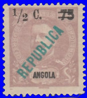 Angola 1919. ~  YT 189* - ½ S. 75 R. Carlos 1er (Republica) - Angola