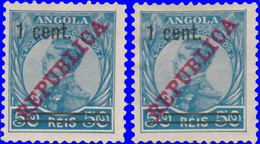 Angola 1919. ~  YT 192* {par 2] - 1 S. 50 R. Manuel II (Republica) - Angola