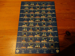 Danemarck 1957. Feuille De 50 Timbres Neuf** Bateau. - Full Sheets & Multiples