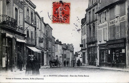 16. CHARENTE - RUFFEC - Rue Des Petits Bancs. (Epicerie Bernard, Pharmacie Centrale, Charcuterie...) - Ruffec