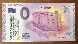 2015 BILLET 0 EURO SOUVENIR DPT 17 FORT BOYARD + TAMPONS ZERO 0 EURO SCHEIN BANKNOTE PAPER MONEY - Pruebas Privadas