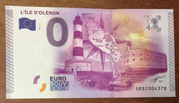 2015 BILLET 0 EURO SOUVENIR DPT 17 L'ÎLE D'OLÉRON ZERO 0 EURO SCHEIN BANKNOTE PAPER MONEY PHARE - Private Proofs / Unofficial