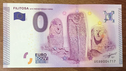 2015 BILLET 0 EURO SOUVENIR DPT 20 FILITOSA SITE PRÉHISTORIQUE ZERO 0 EURO SCHEIN BANKNOTE PAPER MONEY - Essais Privés / Non-officiels