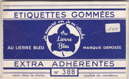 PAQUET D ETIQUETTES GOMMEES AU LIERRE BLEU / RESTE 3 ETIQUETTES / TTBE - Autres & Non Classés