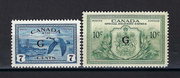 ⭐ Canada - Service - YT N° 28 Et 29 * - Neuf Avec Charnière - 1950 / 1952 ⭐ - Overprinted