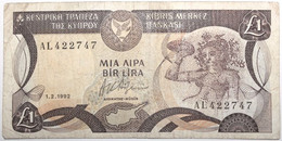 Chypre - 1 Pound - 1992 - PICK 53b.2 - TB+ - Cyprus