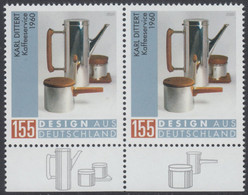 !a! GERMANY 2020 Mi. 3566 MNH Horiz.PAIR W/ Bottom Margins (b) - Design From Germany: Dittert, Coffee Service - Nuevos
