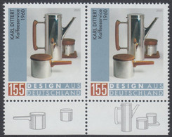 !a! GERMANY 2020 Mi. 3566 MNH Horiz.PAIR W/ Bottom Margins (a) - Design From Germany: Dittert, Coffee Service - Nuevos