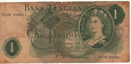 ENGLAND.   1  Pound    P374g  ( Queen Elizabeth II  -  Sign. J.B. Page     1977  ) - 1 Pound