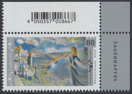 !a! GERMANY 2020 Mi. 3567 MNH SINGLE From Upper Right Corner - Legendary Germany: Loreley - Unused Stamps