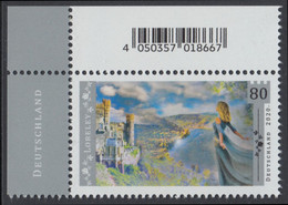 !a! GERMANY 2020 Mi. 3567 MNH SINGLE From Upper Left Corner - Legendary Germany: Loreley - Nuevos