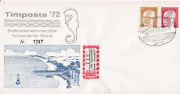 R-Brief Mit Sonder R Zettel, NEZ - 2408 Timmendorfer Stand,  "Timposta 72";  Nr. 712,  Auf Ganzsache Heinemann 40 - R- & V- Labels