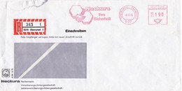 Eingedruckter R-Zettel,  6370 Oberursel 1,  Nr. 365 Ub " L ", Neckura Versicherung - R- & V- Labels