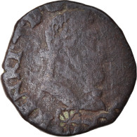 Monnaie, France, Henri IV, Double Tournois, 1593, Saint-Palais, B+, Cuivre - 1589-1610 Henry IV The Great