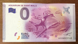2015 BILLET 0 EURO SOUVENIR DPT 35 AQUARIUM DE SAINT-MALO ZERO 0 EURO SCHEIN BANKNOTE PAPER MONEY - Private Proofs / Unofficial