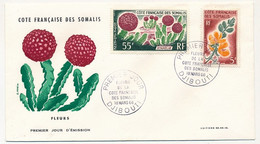 COTE Fse Des SOMALIS - 2 Env. FDC - Fleurs - Djibouti - 18 Mars 1966 - Covers & Documents