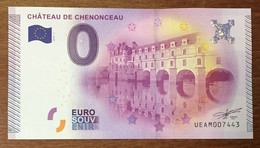 2015 BILLET 0 EURO SOUVENIR DPT 37 CHÂTEAU DE CHENONCEAU ZERO 0 EURO SCHEIN BANKNOTE PAPER MONEY - Private Proofs / Unofficial