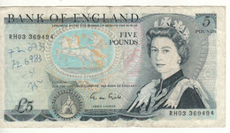 ENGLAND.   5 Pounds   P378f  (sign.  G.M. Gill  1991   Queen Elizabeth II - Duke Of Wellington, Battle In Spain ) - 5 Pounds
