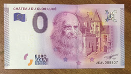 2015 BILLET 0 EURO SOUVENIR DPT 37 CHÂTEAU DU CLOS LUCÉ ZERO 0 EURO SCHEIN BANKNOTE PAPER MONEY - Essais Privés / Non-officiels